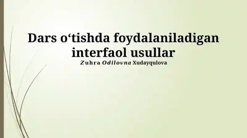 Interfaol Ta'lim Uslublari