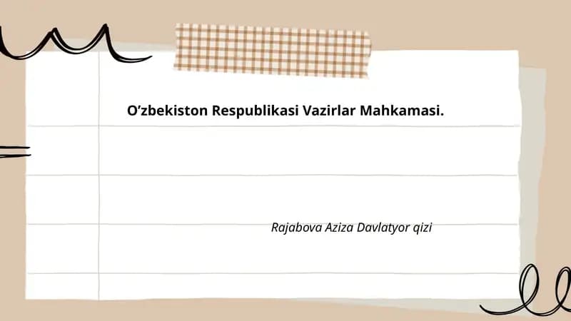 O’zbekiston Respublikasi Vazirlar Mahkamasi