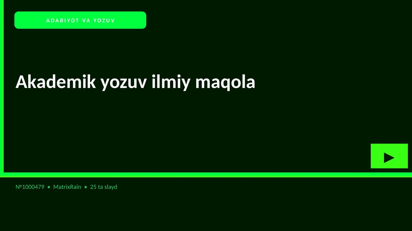 ADABIYOT VA YOZUV