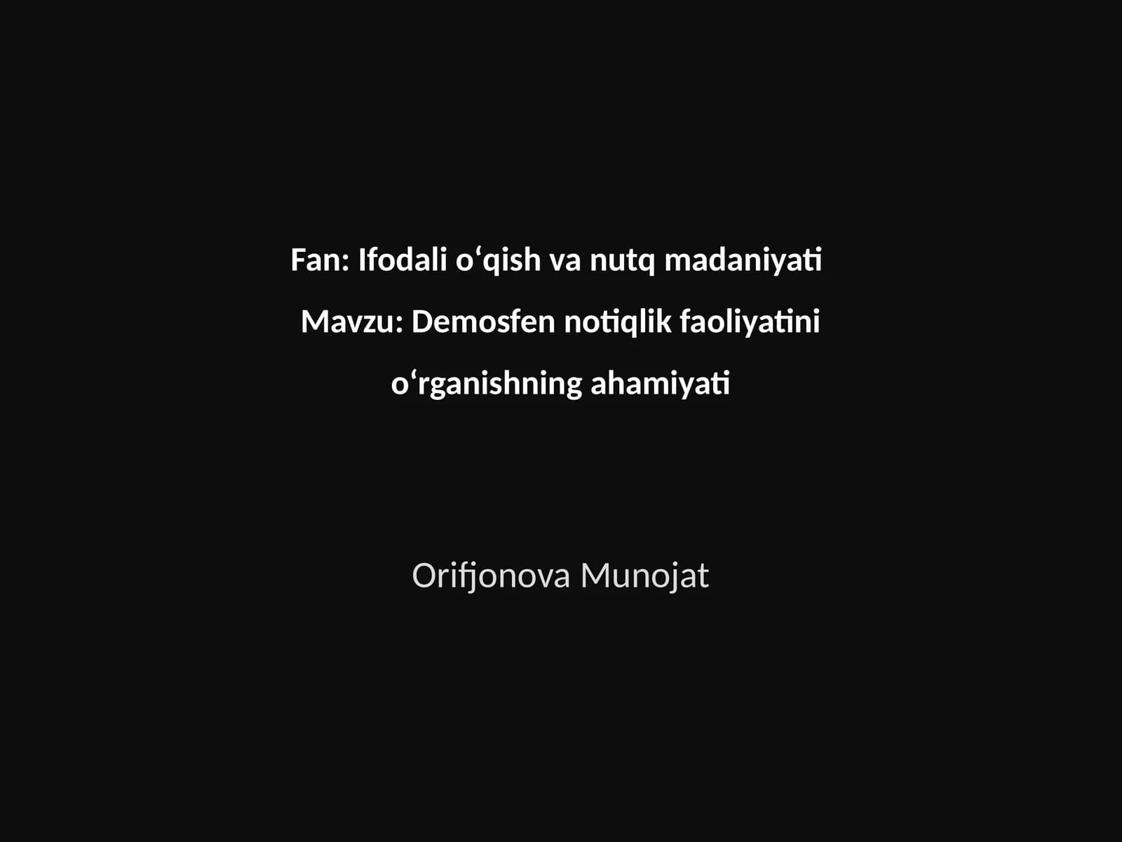 Ifodali oʻqish va nutq madaniyati