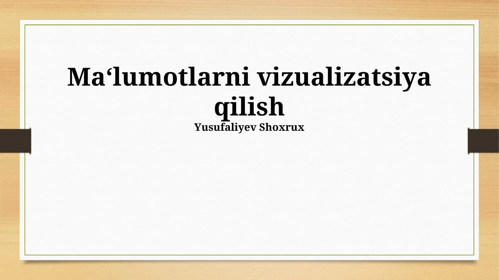 Ma'lumotlarni Vizualizatsiya Qilish
