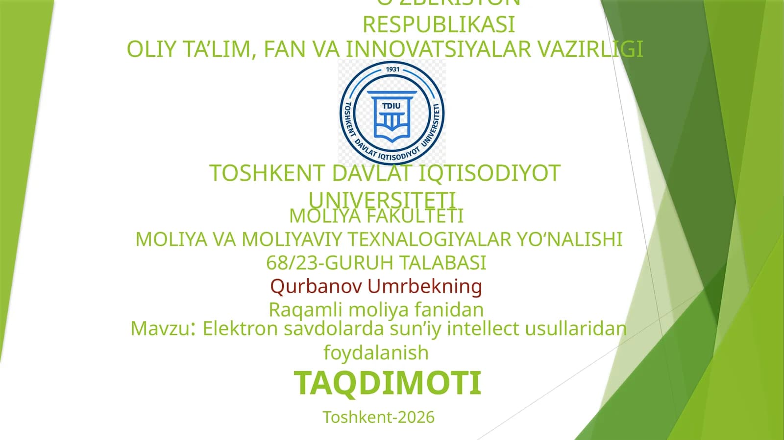 Elektronsavdolar sun’iy intellectusullaridan foydalanish