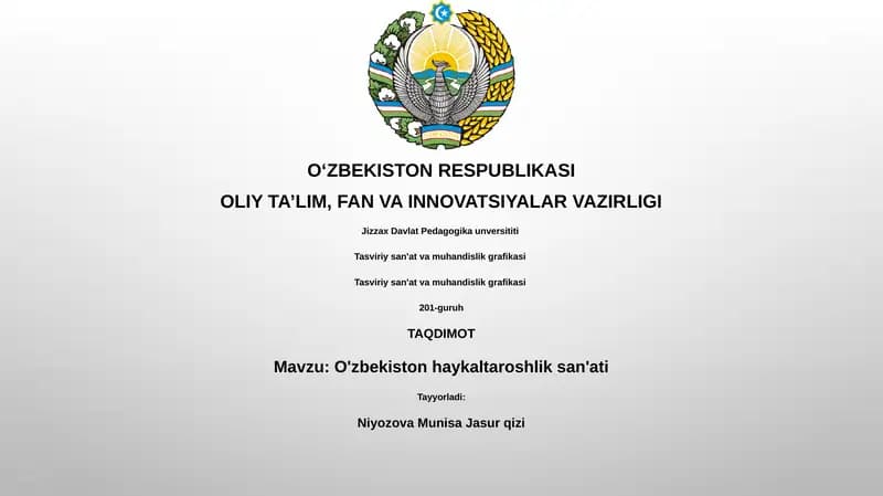 O'zbekiston haykaltaroshlik san'ati