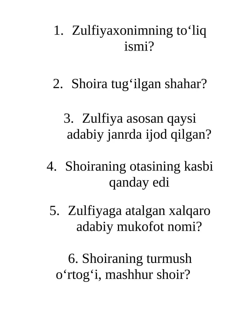 Zulfiyaxonim