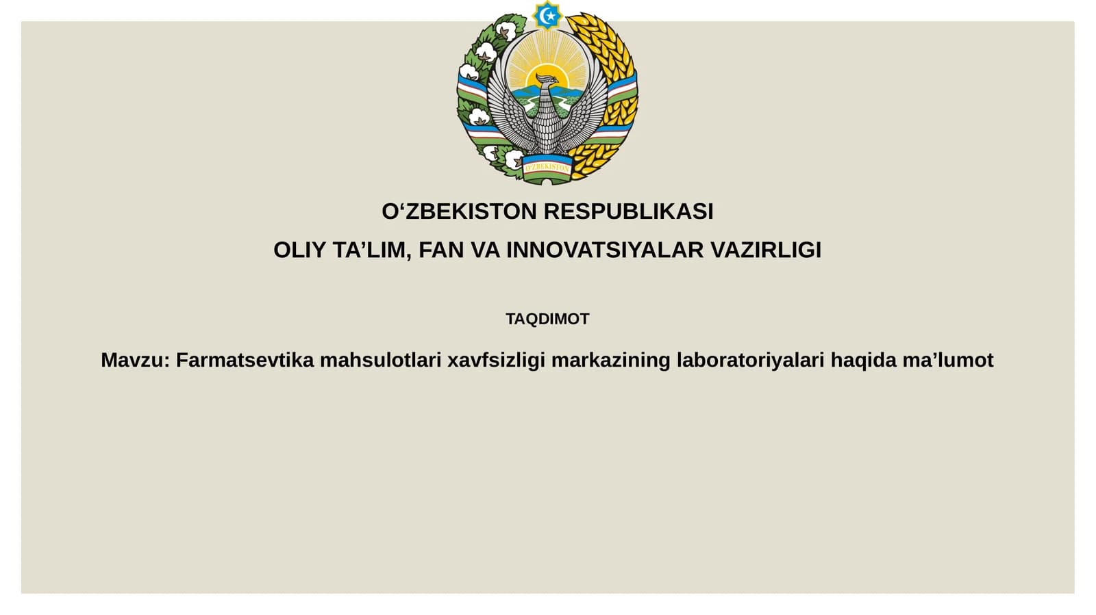 Farmatsevtika mahsulotlari xavfsizligi markazining laboratoriyalari haqida ma’lumot