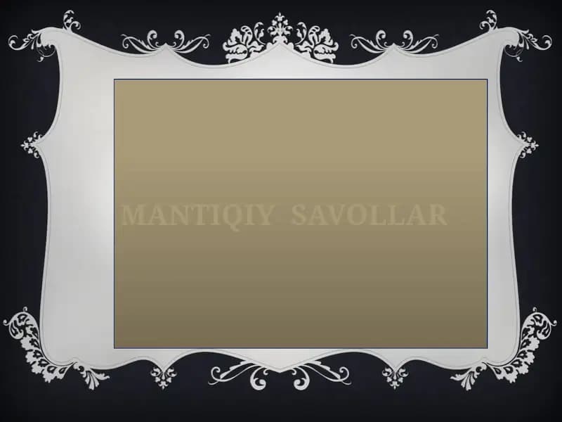 Mantiqiy savollar to‘plami