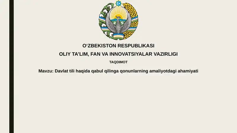 Davlattili haqida qabul qilingan qonunlar