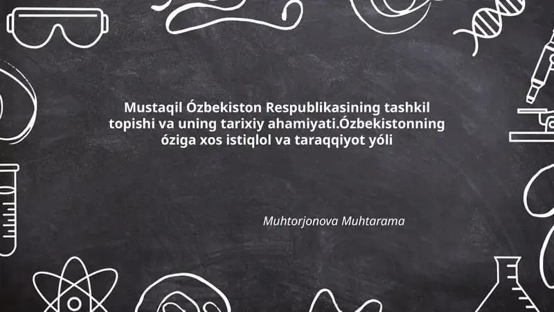 Mustaqil Ózbekiston Respublikasining Tashkil Topishi