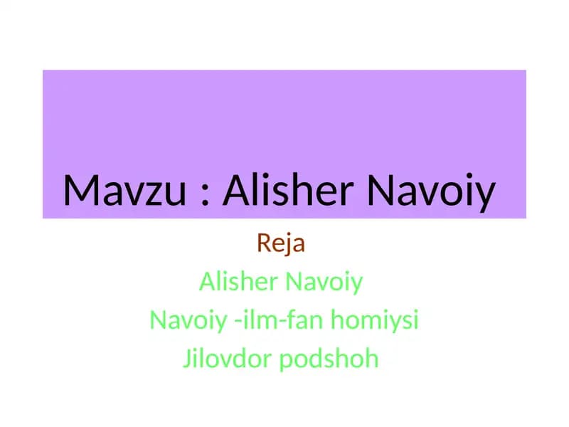 Alisher Navoiy