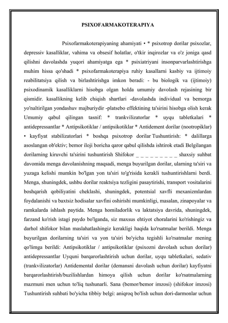 PSIXOFARMAKOTERAPIYA
