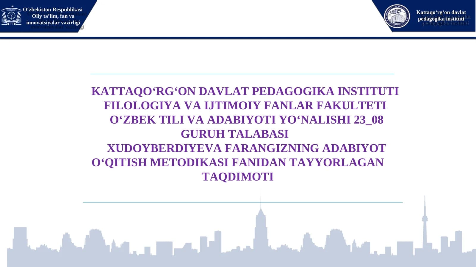 Adabiyot darslarida bayonning o'rni va roli hamda uni tashkil etish yo'llari
