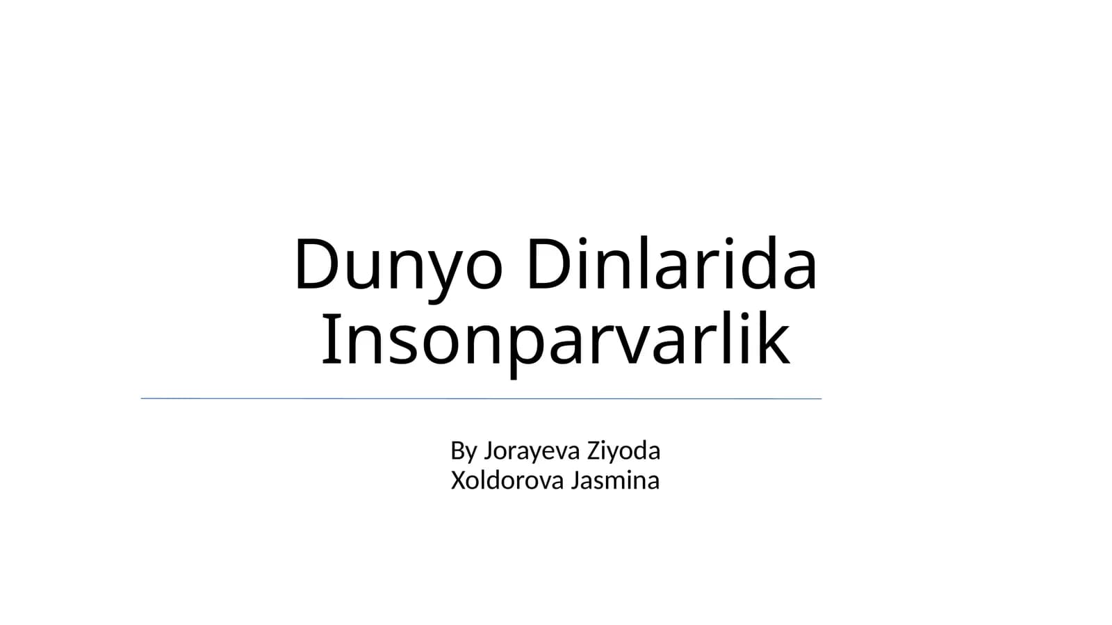 Dunyo Dinlarida Insonparvarlik