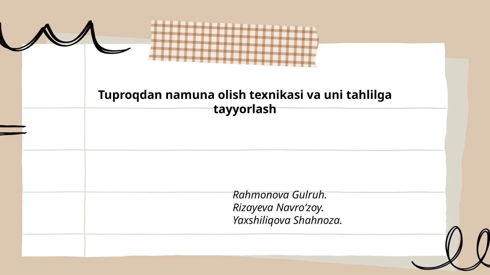 Tuproqdan namuna olish texnikasi va uni tahlilga tayyorlash
