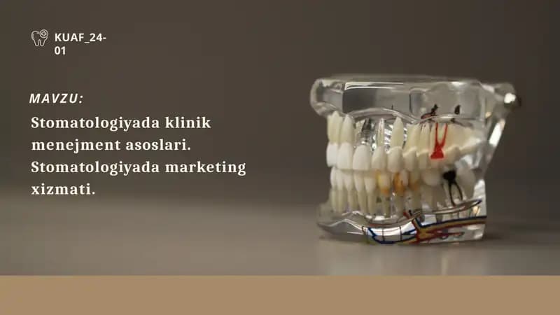 Stomatologiyadaklinikmenejmentasoslari