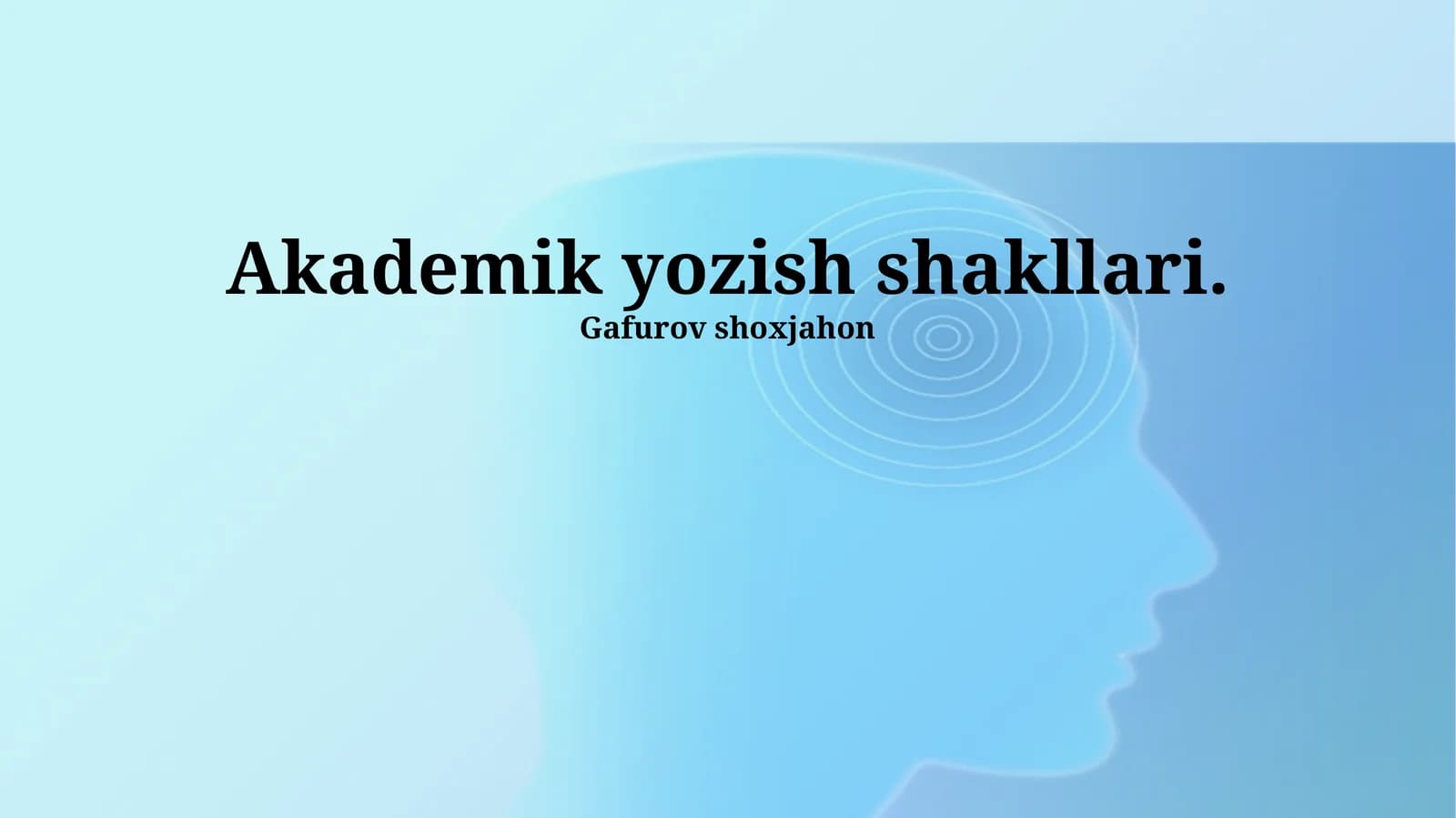 Akademik yozish shakllari