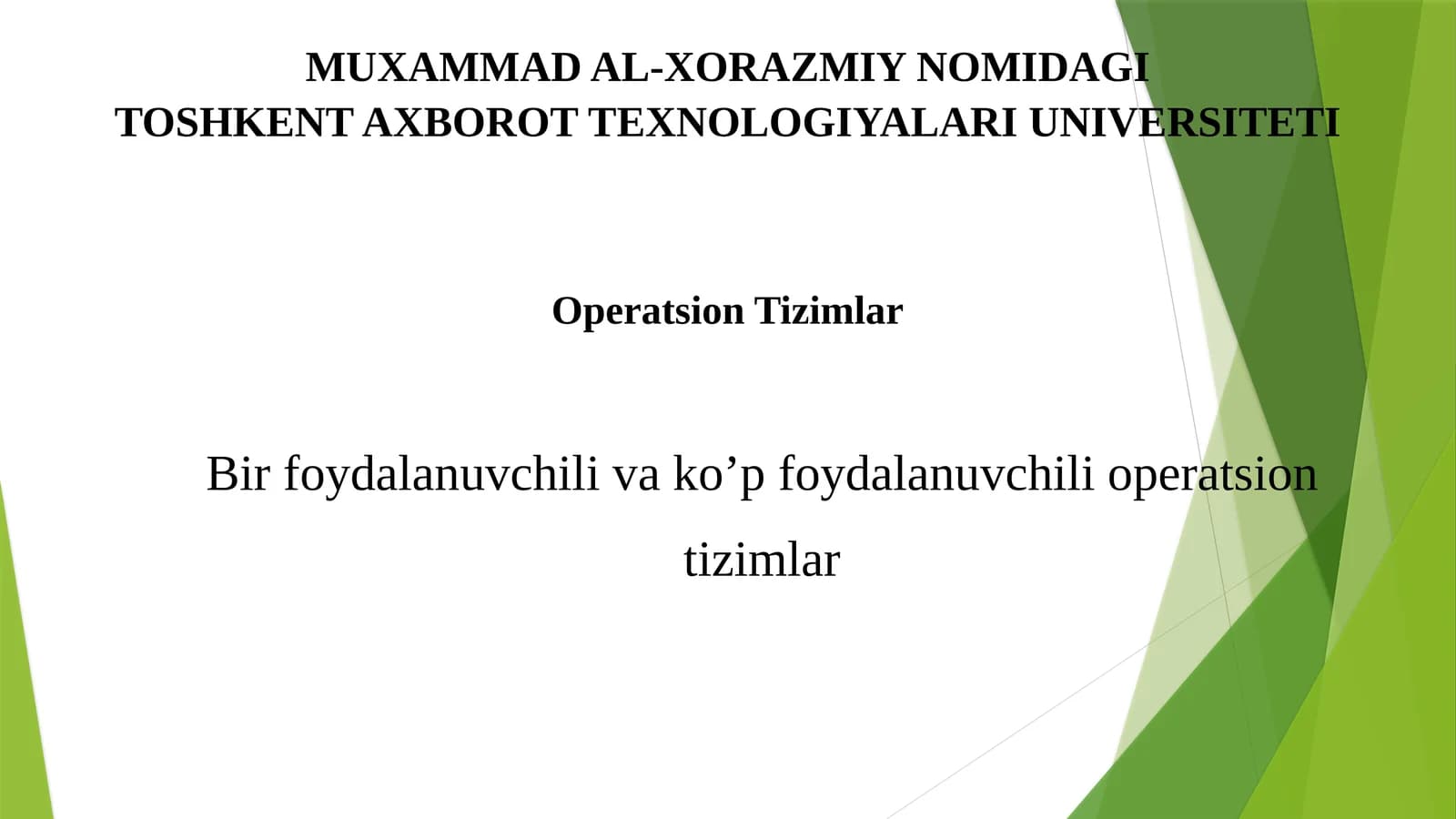 Operatsion Tizimlar