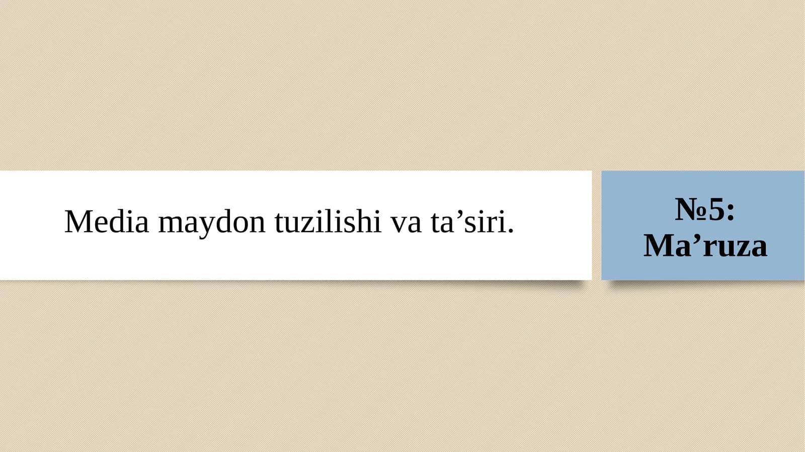 Media maydon tuzilishi va ta’siri