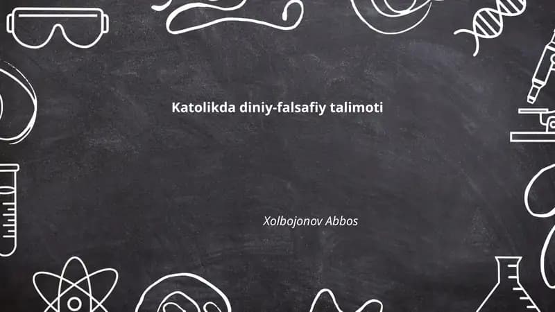 Katolikda diniy-falsafiy talimoti