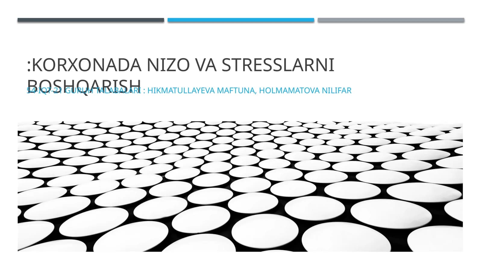 KORXONADA Nizo va stresslarni boshqarish