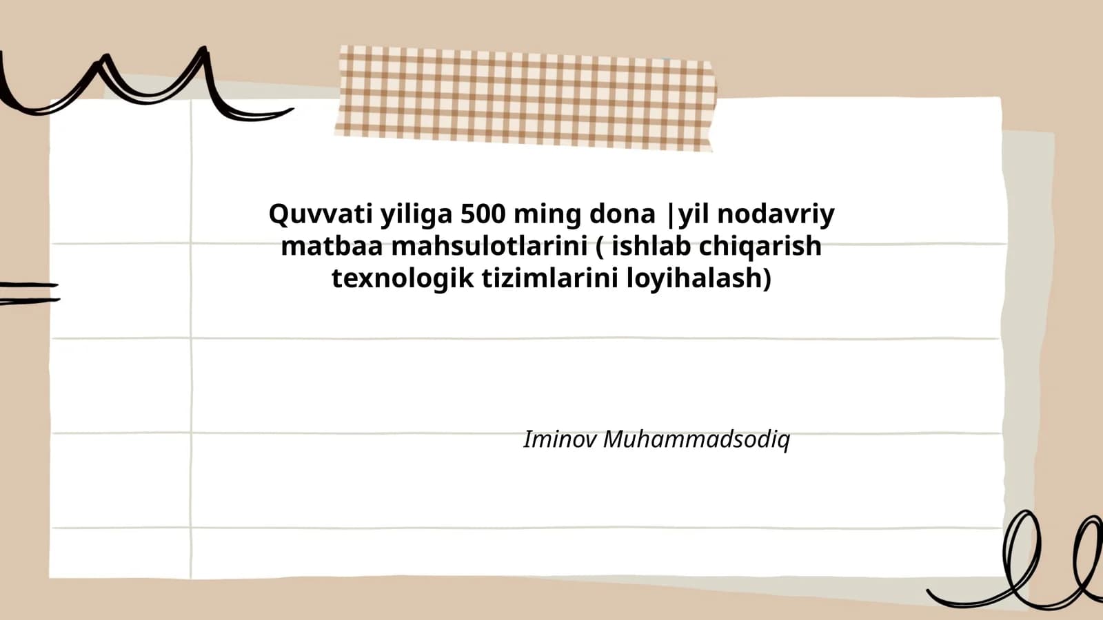 Bosmaxona texnologiyalari