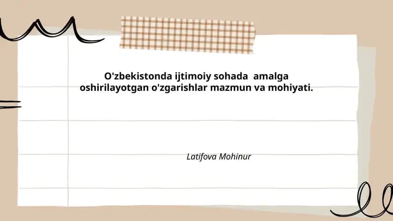 Amalga oshirilayotgan o'zgarishlar mazmuni