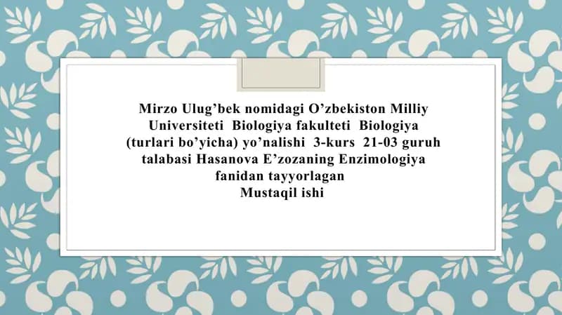 Fermentlarning tibbiyotda va oziq-ovqat sanoatida ahamiyati - Sellyulaza