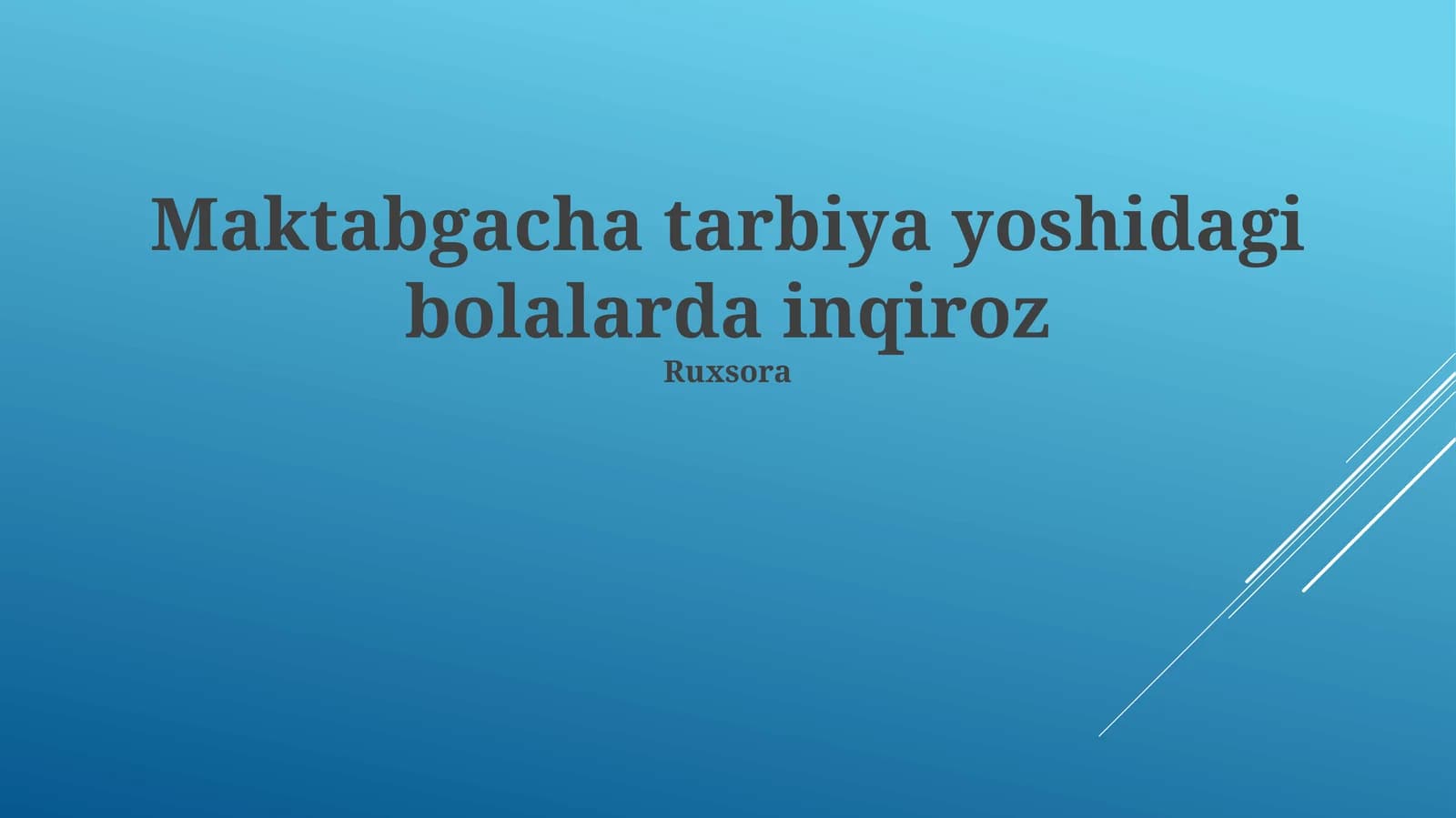 Inqirozlar va ularni to'g'irlash usullari