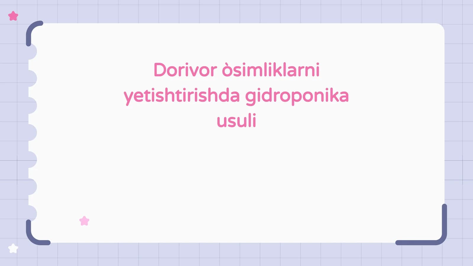 Dorivor òsimliklarni yetishtirishda gidroponika usuli