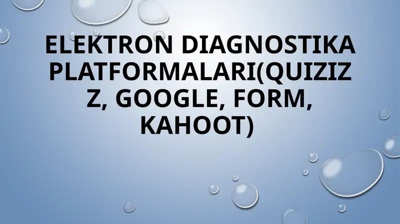 Elektron diagnostika platformalari