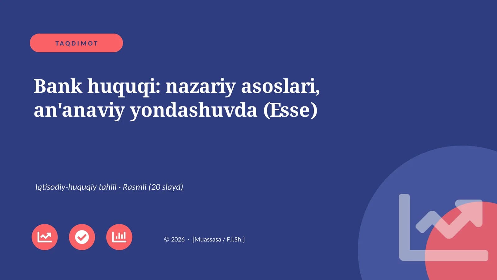 Bank huquqi: nazariy asoslari, an'anaviy yondashuvda (Esse)