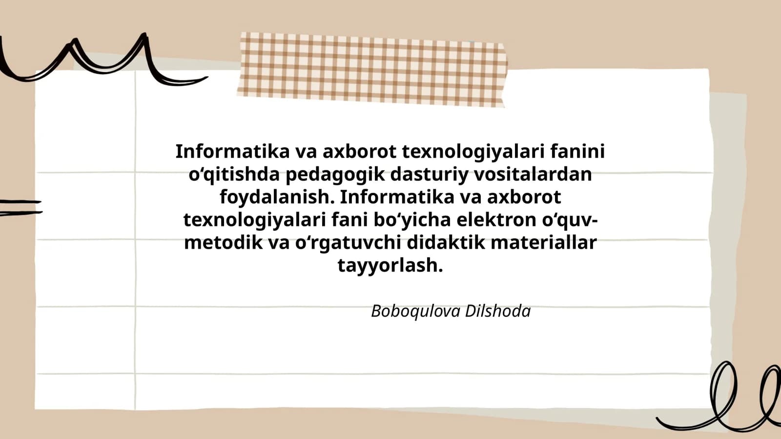 Informatika va axborot texnologiyalari fanini o‘qitishda pedagogik dasturiy vositalardan foydalanish