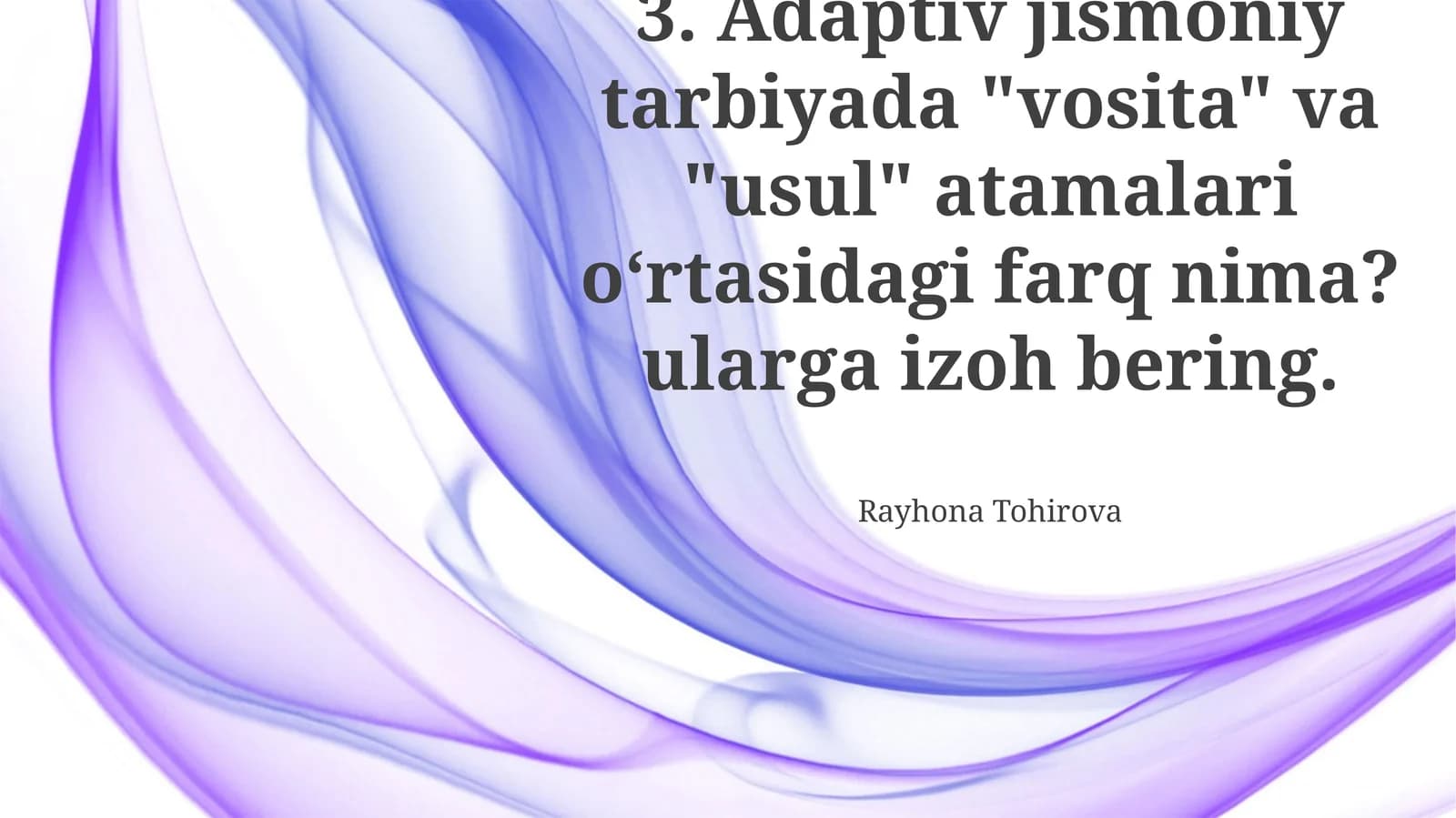 Moslashtirilgan Jismoniy Tarbiya Usullari