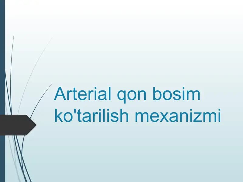 Arterial qon bosim ko'tarilish mexanizmi