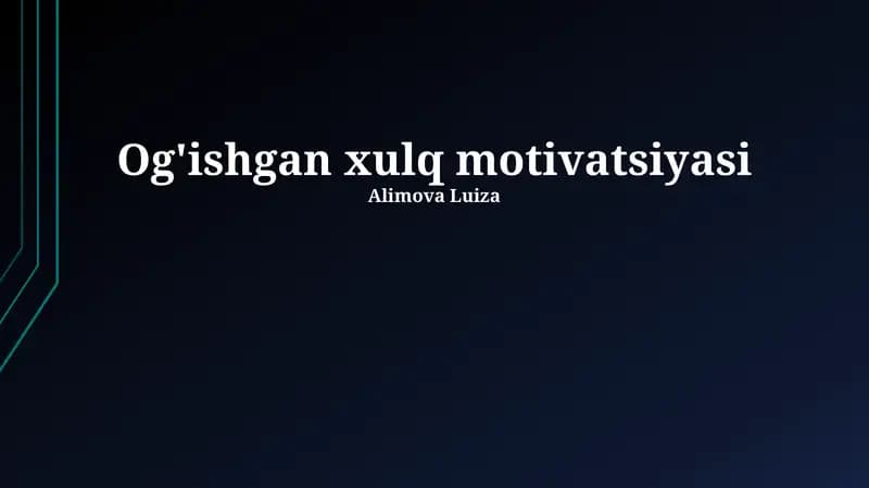Og'ishgan xulq motivatsiyasi