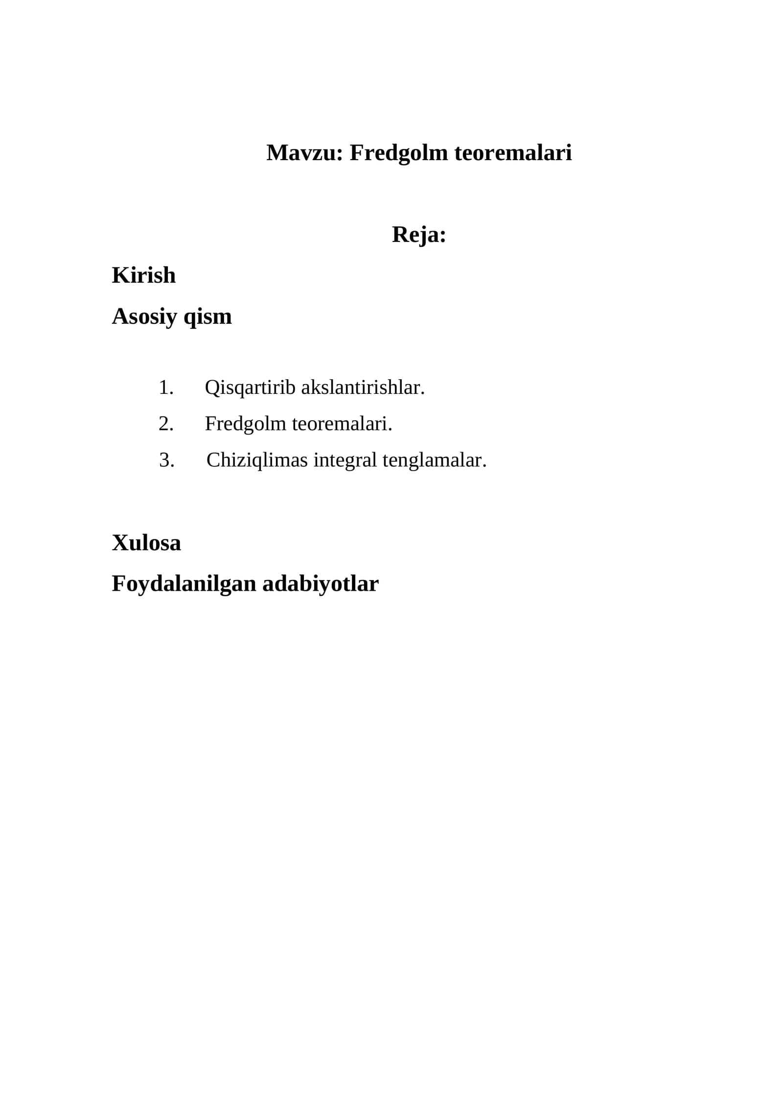Fredgolm teoremalari