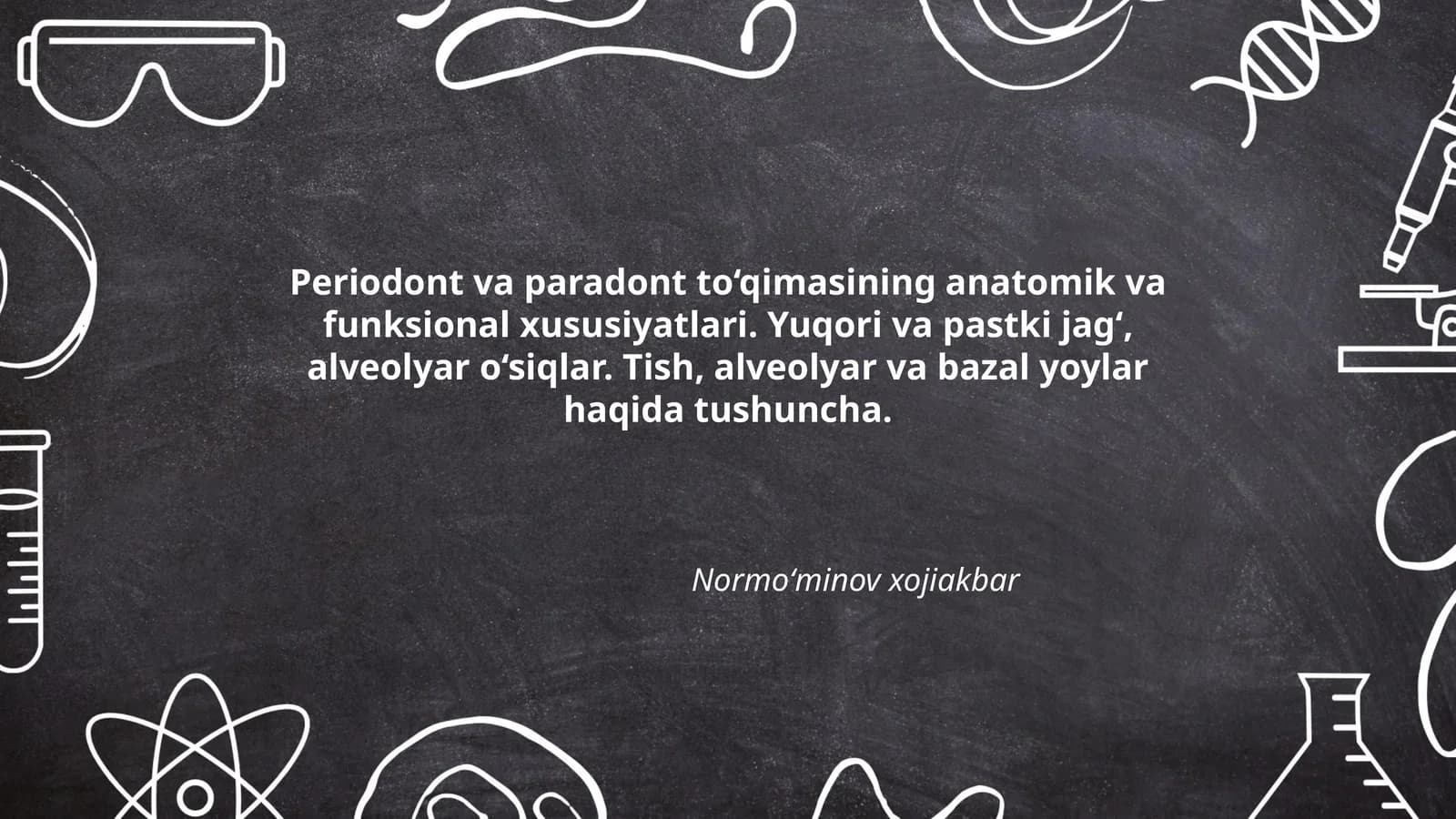 Periodont va paradont to‘qimasining anatomik va funksional xususiyatlari
