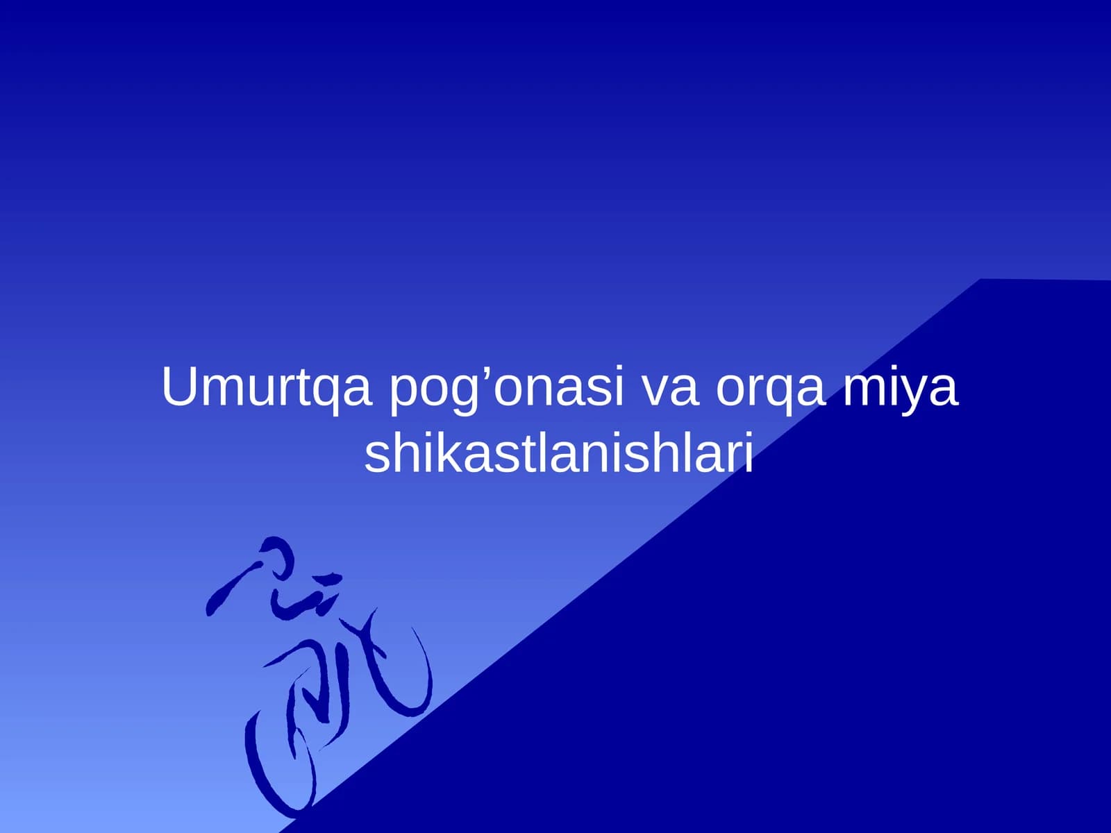 Umurtqa pog’onasi va orqa miya shikastlanishlari