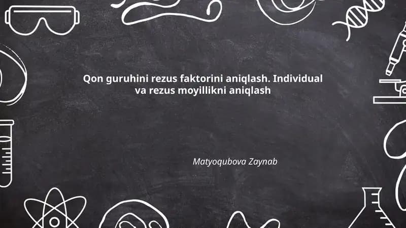 Qon guruhini rezus faktorini aniqlash