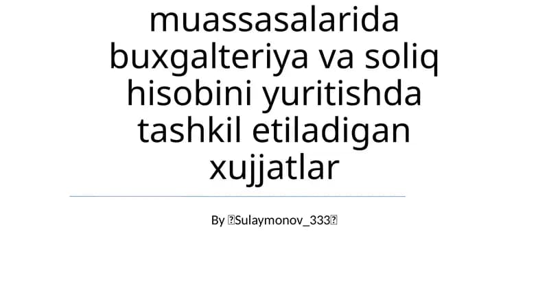 Moliyaviy Hisobotlar Tahlili
