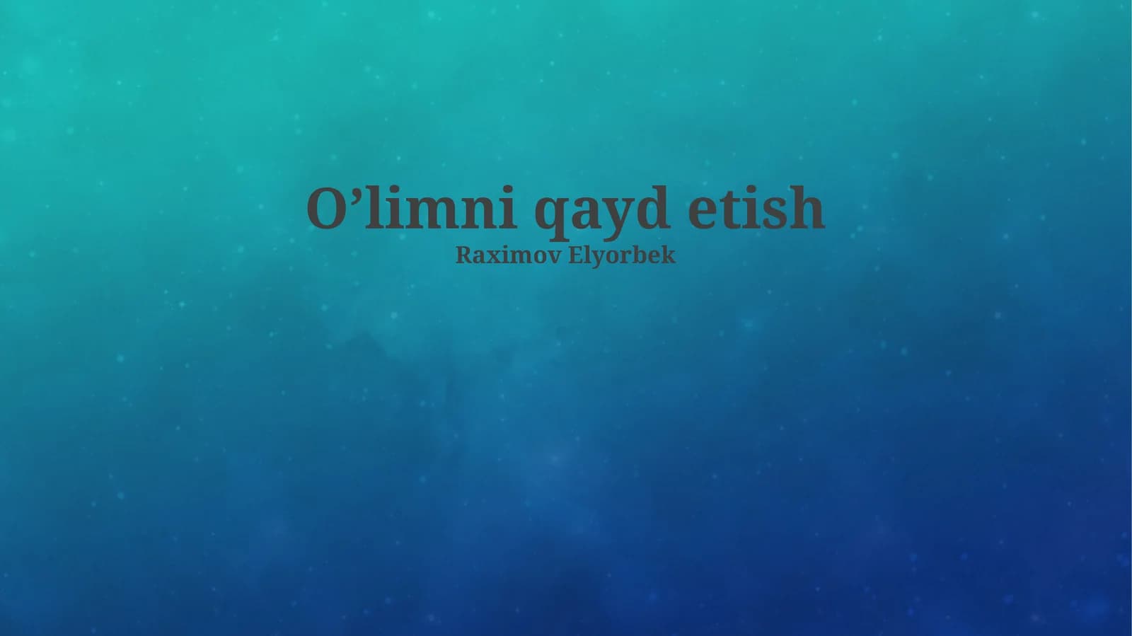 Oʼlimni qayd etish