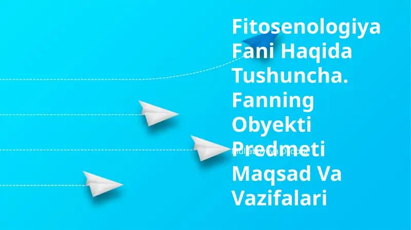Fitotsenologiya Fani Haqida Tushuncha