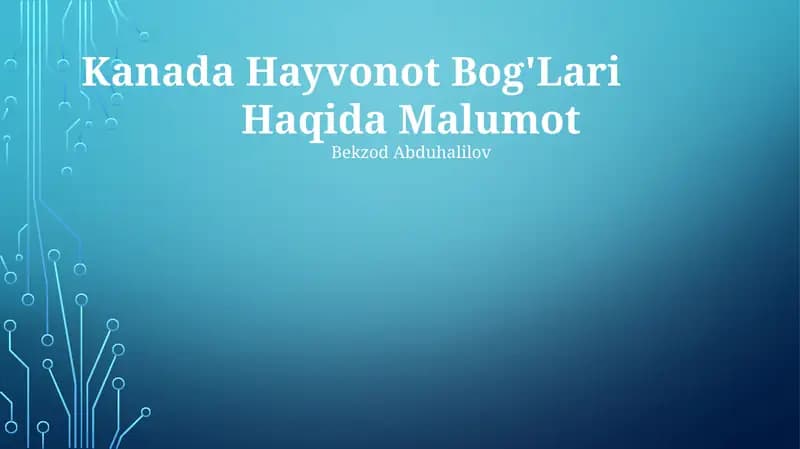 Kanada Hayvonot Bog'Lari