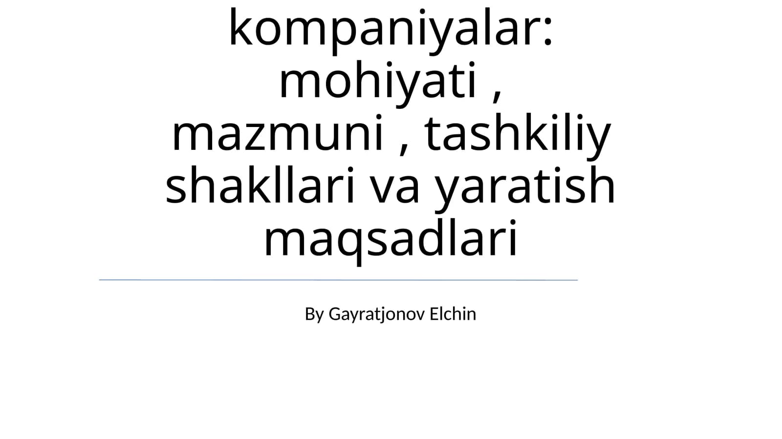Kichik kompaniyalar: mohiyati, mazmuni, tashkiliy shakllari va yaratish maqsadlari