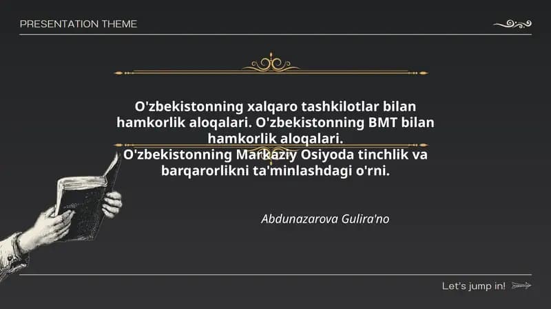 O'zbekistonning xalqaro tashkilotlar bilan hamkorlik aloqalari