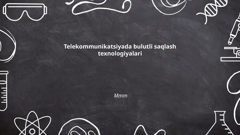 Telekommunikatsiyada bulutli saqlash texnologiyalari