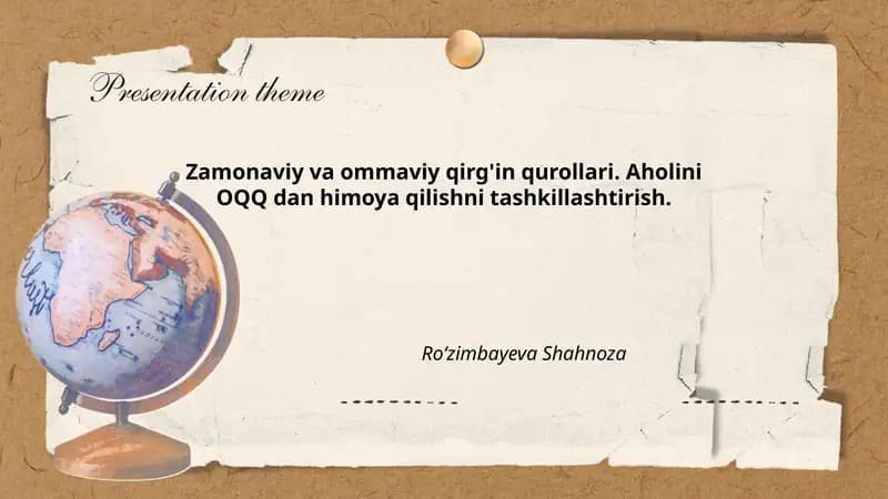 Zamonaviy va ommaviy qirg'in qurollari