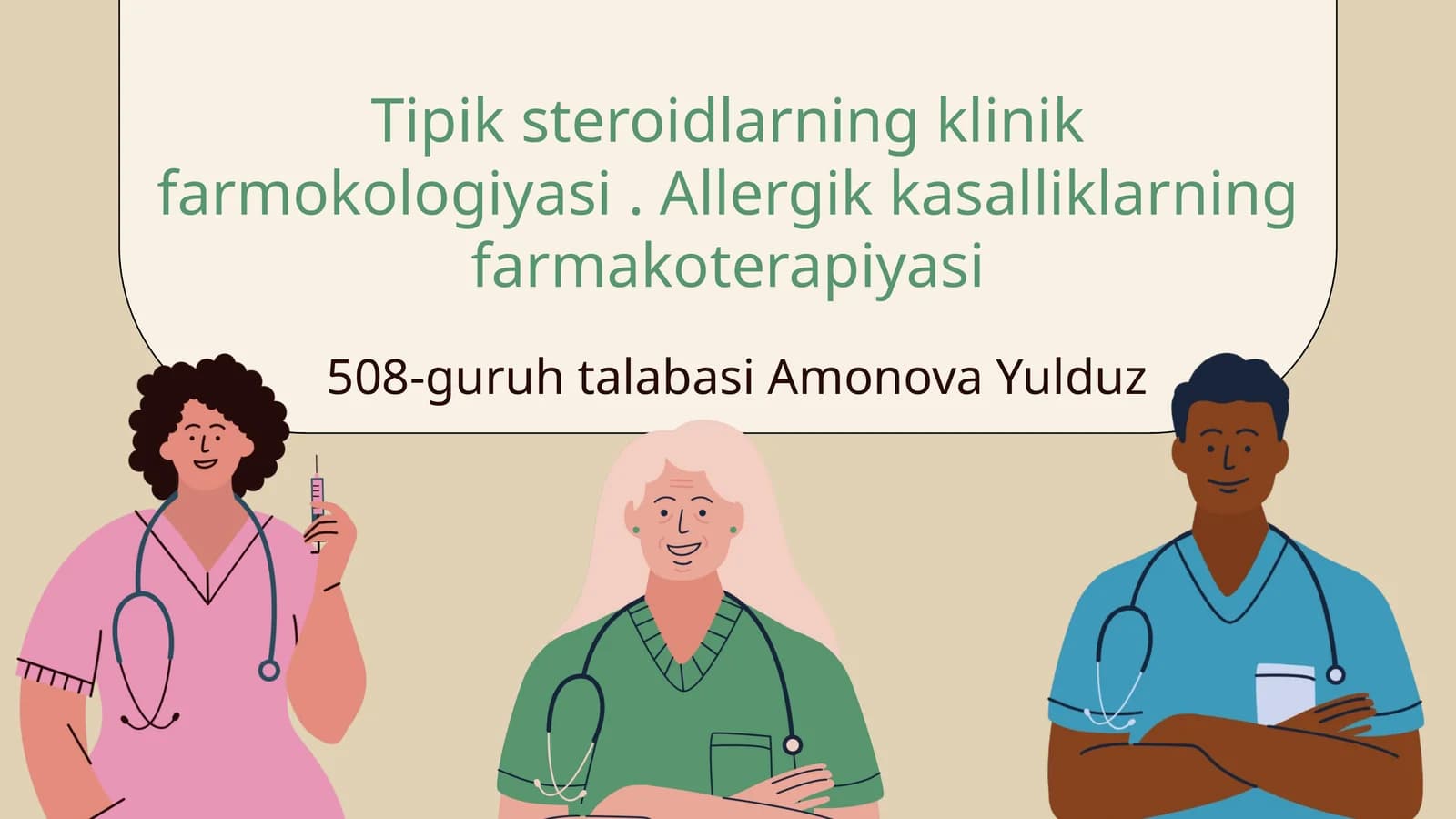 Tipik steroidlarning klinik farmokologiyasi. Allergik kasalliklarning farmakoterapiyasi