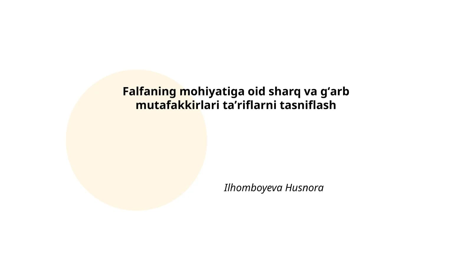Falsafa mohiyatining tarixi