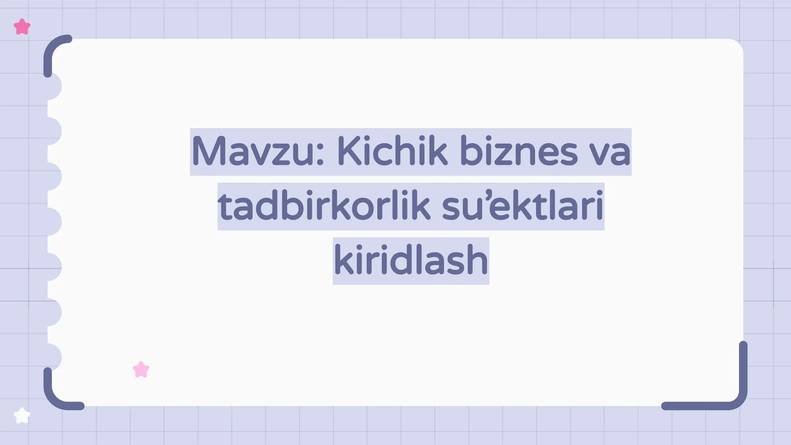 Kriditlash uchun kirish