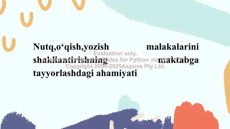 Nutq, o‘qish, yozish malakalarini shakllantirishning maktabga tayyorlashdagi ahamiyati